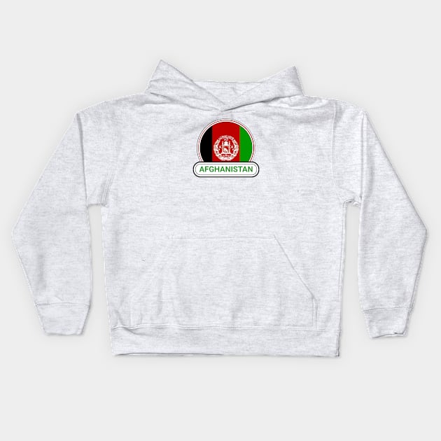 Afghanistan Country Badge - Afghanistan Flag Kids Hoodie by Yesteeyear